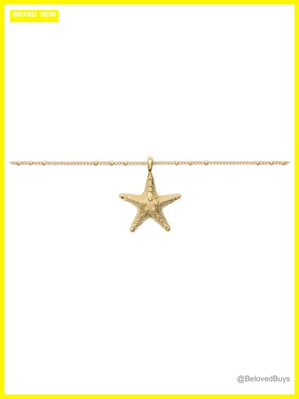 14k Gold Plated Starfish Pendant Necklace, Nickel-Free Everyday Layering